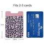 SHANSHUI Phone Card Holder, 2 Pack Stick On Wallet for Credit Card, Business Card Compatible with iPhone, Android and Most Smartphones - Pink Cheetah