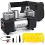 JACOOL Portable Air Compressor Pump DC 12V Digital Tire Inflator Dual Cylinder with Carrying Bag, 150PSI Heavy Duty Air Pump for Car, Large SUV, Bicycle and Other Inflatables JACOOL Portable Air Compressor Pump DC 12V Digital Tire Inflator Dual Cylinder with Carrying Bag, 150PSI Heavy Duty Air Pump for Car, Large SUV, Bicycle and Other Inflatables