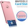 SUPBEC iPhone 7/8 Case with Card Holder and [ Screen Protector Tempered Glass x2Pack] Protective Ultra-Thin-Slim Cover with Silicone TPU Shockproof Rubber Wallet Case for iPhone7 / iPhone8-Rose Gold