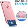 SUPBEC iPhone 7/8 Case with Card Holder and [ Screen Protector Tempered Glass x2Pack] Protective Ultra-Thin-Slim Cover with Silicone TPU Shockproof Rubber Wallet Case for iPhone7 / iPhone8-Rose Gold
