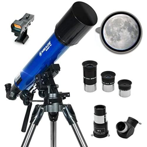 Meade Instruments – Infinity 90mm Aperture, Portable Refracting Astronomy Telescope for Beginners – Multiple Eyepieces & Accessories Included – Fun Space Activities for Kids & Adults – See the Moon