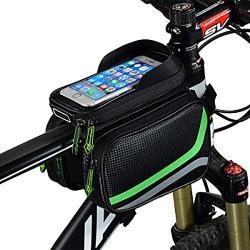 MARXIAO Mountain Bike Touch Screen Saddlebag, Front Beam Bag Mobile Phone Tube Riding Equipment Accessories