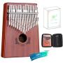 Abida Kalimba 17 Keys Thumb Piano EVA Waterproof Case Study Instruction Tuning Hammer, Solid Finger Piano Mahogany Body Portable Musical Instrument Gifts for Kids and Adult Beginners