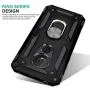 CasemartUSA Phone Case for [Motorola Moto E5 (XT1920DL)], [Ring Series][Black] Full Rotating Metal Ring Cover with Kickstand for Moto E5 (Tracfone, Simple Mobile, Straight Talk, Total Wireless)
