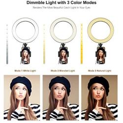 Selfie Ring Light with Tripod Stand and Phone Holder LED Circle Lights Halo Lighting for Make Up Live Steaming Photo Photography Vlogging Video