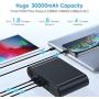 Portable AC Outlet Power Bank, Universal 116Wh/30000mAh External Battery with 120W Pure Sine Wave Backup Battery Pack, 45W Type-C PD High-Speed Charger for Laptop, Nintendo, iPad, iPhone 11/Pro/Max