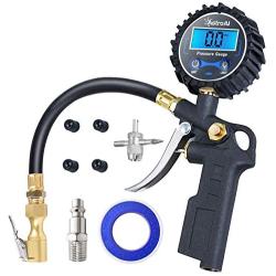 AstroAI Digital Tire Inflator with Pressure Gauge, 250 PSI Air Chuck and Compressor Accessories Heavy Duty with Rubber Hose and Quick Connect Coupler for 0.1 Display Resolution