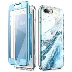 i-Blason Cosmo Glitter Clear Bumper Case for iPhone 8 Plus/iPhone 7 Plus, Blue