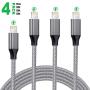 Bestf iPhone Charger,Lightning Cable 4Pack 6inch+5ft+5ft+5ft Nylon Braided iPhone Charger Cable for Charging and Syncing Compatible with iPhone 11/11 Pro/X/XS/XR/XS Max/8/8 Plus/7/7 Plus,Dark Grey