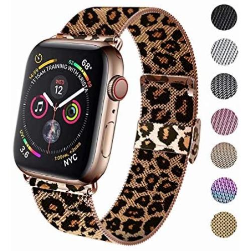 GBPOOT Compatible for Apple Watch Band 38mm 40mm 42mm 44mm, Wristband Loop Replacement Band for Iwatch Series 4,Series 3,Series 2,Series 1,Leopard ,38mm/40mm