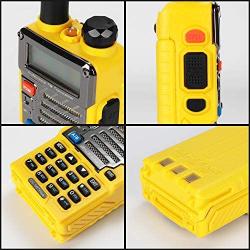 BAOFENG UV-5R Plus Qualette 5W Dual Band Two Way Radio Walkie Talkies (Imperial Yellow)