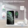 WAITIEE Updated Version,Wireless Charger 5 in 1,Qi Wireless Charging Station for Apple Watch Series 5/4/3/2/1& AirPods3/2/1 & Pencil & iPhone 11/11 Pro Max/XR/XS Max/Xs/X/8/8P (White)