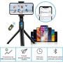 Selfie Stick Tripod, Extendable Bluetooth Selfie Stick with Wireless Remote, Compatible with iPhone 11/11 pro/X/8/8P/7/7P/6s/6, Samsung Galaxy S9/S8/S7/Note 9/8, Huawei and More