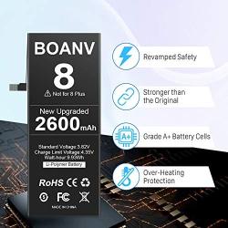 [2600mAh] Battery for iPhone 8 (Upgraded), BOANV Ultra High Capacity Replacement 0 Cycle Battery with Professional Repair Tools Kits - 1 Year Service