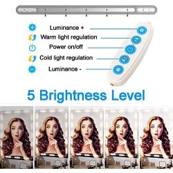 ILEBYGO LED Vanity Lights, Hollywood Style Vanity Mirror Lights kit,16.7ft 45 LED Vanity Strip Lights with 5 Brightness Level for Make up Vanity Table Set in Dressing Room (Mirror Not Include)