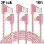 90 Degree iPhone Charger 10 FT 3 Pack Lightning Cable Right Angle Braided iPhone Charging &Syncing Cord for iPhone Xs Max/XS/XR/X/iPad/iPod(Rose Gold,10FT) 90 Degree iPhone Charger 10 FT 3 Pack Lightning Cable Right Angle Braided iPhone Charging &Syncing Cord for iPhone Xs Max/XS/XR/X/iPad/iPod(Rose Gold,10FT)