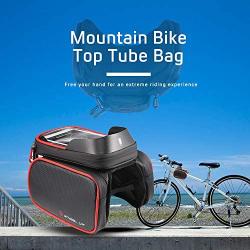Mhwlai TPU Bicycle Mobile Phone Bag, Touch Screen top Front Frame Mobile Phone Bag Shoulder Bag Double Pocket for 6.2 inch Mobile Phone Bicycle Accessories