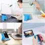 Listar Cell Phone Stand for Desk Foldable, Desk Phone Holder Stand for Office Kitchen Travel, Mobile Phone Stand for iPhone Stand Phone Dock Cradle Compatible with iPad Switch, All Smartphone (Blue)