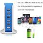 6-Port USB Wall Charger Desktop Charging Station Quick Charge 2.1,Compatible with Compatible fo Tablets Smartphones and More(Blue)