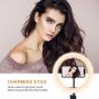 LED Ring Light with Tripod Stand 10" for Video and Makeup Cell Phone Holder Desktop LED Lamp with 3 Light Modes