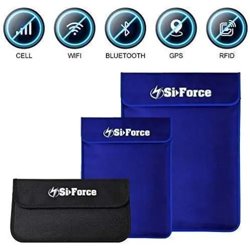 Faraday Bags Bundle, SiForce 5 Pack Bundle Signal Blocking Bag for Laptops, Tablets and Mobile Devices (LE Small, LE Medium, LE Large, LE X-Large, XX-Large) Faraday Bags Bundle, SiForce 5 Pack Bundle Signal Blocking Bag for Laptops, Tablets and Mobile Devices (LE Small, LE Medium, LE Large, LE X-Large, XX-Large)