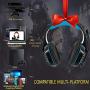 Gaming Headset for Xbox One,PS4,PC,Laptop,Tablet with Mic,Pro Over Ear Headphones,Two Free 3.5mm Y Splitter,Noise Canceling,USB Led Light,Stereo Bass Surround for Kids,Mac,Smartphones