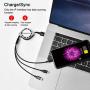 2-Pack ASICEN 3-in-1 3A Retractable Fast Charging Cable, Multi Charger Cord 4Ft/1.2M USB Charge Cord with Phone/USB-C/Micro USB Connector for Phone/Samsung Galaxy, Huawei, LG, Android Smartphones