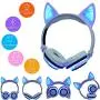 MeterMal Earphonel Cute Cat Ear Rechargeable Gaming Headset with LED Lights Colorful Over Ear Foldable Headphones with Mic for Cell Phone Pink MeterMal Earphonel Cute Cat Ear Rechargeable Gaming Headset with LED Lights Colorful Over Ear Foldable Headphones with Mic for Cell Phone Pink