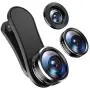 (2020 New) Phone Camera Lens, 198°Fisheye Lens, 15X Macro Lens and 0.63X Wide Angle (Screwed Together), Clip on Cell Phone Lens Kit for TIK Tok Video, Compatible with iPhone, Most Android Phones