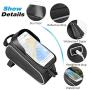 Bike Front Frame Bags, UBEGOOD Bicycle Phone Bags Waterproof, Top Tube Mount Handlebar Storage Bag, Bike Phone Holder with Touch Screen Large Capacity, Cycling Pack Fit Phones Below 6.0"