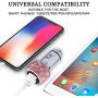 Quick Charge Car Charger, SAVORI QC3.0 Dual USB Car Adapter Bling Rhinestones Crystal Fast Charging Car Decors Compatible for iPhone Xs Max XR X Plus, iPad Pro/Air 2/Mini, Samsung Galaxy (Pink)