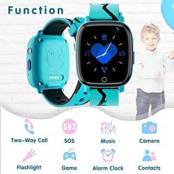 【Kids Smartwatch】- Children‘s Smart Watch Phone, 10 Can Be Set Name SOS Two-Way Calling Music Player Games HD Camera Alarm Clock Calculator Set Wallpaper for Free, Suitable for Teenagers 4-12y(Blue)