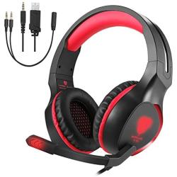 BUTFULAKE XBox one Gaming Headset for PS4, PC, Laptops, Nintendo Switch, Mobile Phones with Mic Noise Isolation/ LED Light/ Bass Surround Stereo/ One Key Mic Mute/ 3.5mm Wired Headphones