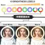 Selfie Ring Light with Stand, 10 inch RGB Desk Ring Light with Tripod Stand and Cell Phone Holder, LED Camera Ringlight for YouTube Video Recording, Makeup, Vlogging, Live Stream, Photography