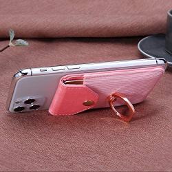 YUNCE Card Holder for Back of Cell Phone, Cell Phone Card Holder Ring Stand Stick on Wallet for iPhone Android and All Smartphones Adhesive Credit Card Holder Sleeve