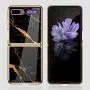 Phone Case Ultra-Thin Back Cover Tempered Glass Shell Electroplated PC Protector Fit for Samsung Galaxy Z Flip Phone Accessories (Gold Thread Black) Phone Case Ultra-Thin Back Cover Tempered Glass Shell Electroplated PC Protector Fit for Samsung Galaxy Z Flip Phone Accessories (Gold Thread Black)