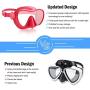 Rodicoco Snorkel Set Frameless Snorkel Goggles Foldable Snorkel Gear Detachable Snorkel Mask with 180° Panoramic View and Anti Fog Tempered Glass for Swimming Scuba Diving Snorkeling