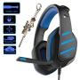 Pro Gaming Headset for PC PS4 Xbox One Surround Sound Over-Ear Headphones with Mic LED Light Bass Surround Soft Memory Earmuffs for Computer Laptop Switch Games Kid’s Boy’s Teen’s Gifts