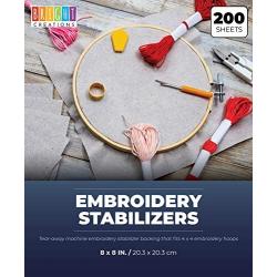 Embroidery Stabilizers with 200 Tear Away Sheets (8 x 8 in)