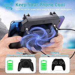 Neon PUBG Mobile Game Controller Rechargeable Mobile Gaming Triggers Sensitive Game Grip 4-Finger Operation Heat Dissipation with Cooling Fan Power Bank Function for 4.7"-6.5" iOS & Android Phone