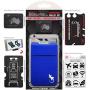 Double Pocket - Adhesive Card Holder - Cell Phone Pouch - Stick on Lycra Pocket - Carry Credit Cards and Cash (Blue)