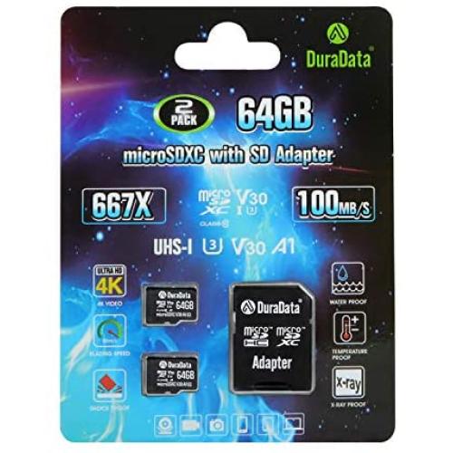 2-Pack 64GB MicroSD Card Plus Adapter – Amplim 2X 64 GB Micro SD SDXC Memory Card 100MB/s V30 A1 U3 UHD 4K Video MicroSDXC Card for GoPro Camera Galaxy LG Moto Xperia Nintendo Canon Nikon DJI Fire