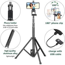 Selfie Stick Tripod, Eocean 54 Extendable Selfie Stick with Phone Tripod Stand & Wireless Remote for iPhone SE 11 Pro Max X 8 7 6 Galaxy Note 9 Android, Perfect for Live Stream/Vlog, Lightweight