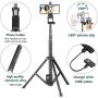 Selfie Stick Tripod, Eocean 54 Extendable Selfie Stick with Phone Tripod Stand & Wireless Remote for iPhone SE 11 Pro Max X 8 7 6 Galaxy Note 9 Android, Perfect for Live Stream/Vlog, Lightweight