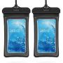 Floatable Waterproof Phone Pouch, Floating Water Proof Cell Phone Case for iPhone Xs Max/XR/X/8/8P/7/6S Galaxy up to 6.5", Lanyard Dry Bag for Snorkeling Pool Beach Kayaking Travel (2 Pack Black)