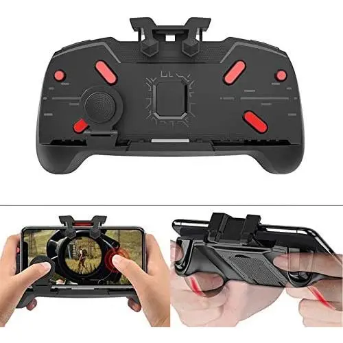 OUYAWEI Gaming Joystick Gamepad Mobile Phone Game Trigger Fire Button L1R1 Shooter Controller AK21 for PUBG Game Handle Holder Bracket