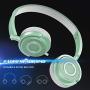 On Ear Headphones with Mic, Vogek Lightweight Portable Fold-Flat Stereo Bass Headphones with 1.5M Tangle Free Cord and Microphone-Green