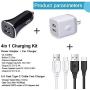 Fast USB Car Charger Adapter for Motorola Moto G Stylus,G Fast,G8 G7 Plus Play G Power, G6, G6 Plus,X4 Z5 Z4 Z3 Play Z2 Force Z Droid, Wall Plug Charger Cube, Dual Port Car Charger, C Charging Cable