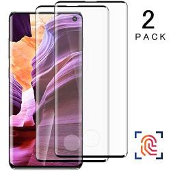 Galaxy S10 Screen Protector, 2-Pack Tempered Glass [Fingerprint Sensor Support, 9H Hardness, 3D Curved Full Coverage, Bubble Free, HD Glass Screen Film for Samsung Galaxy S10 (6.1")
