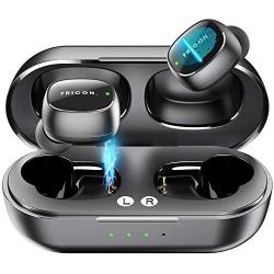 Wireless Earbuds,5.0 Touch Control Bluetooth Headphones with Charging Case,HD Stereo True Wireless Sport in-Earphones Builtin Mic/ 5 Hours Playtime Black